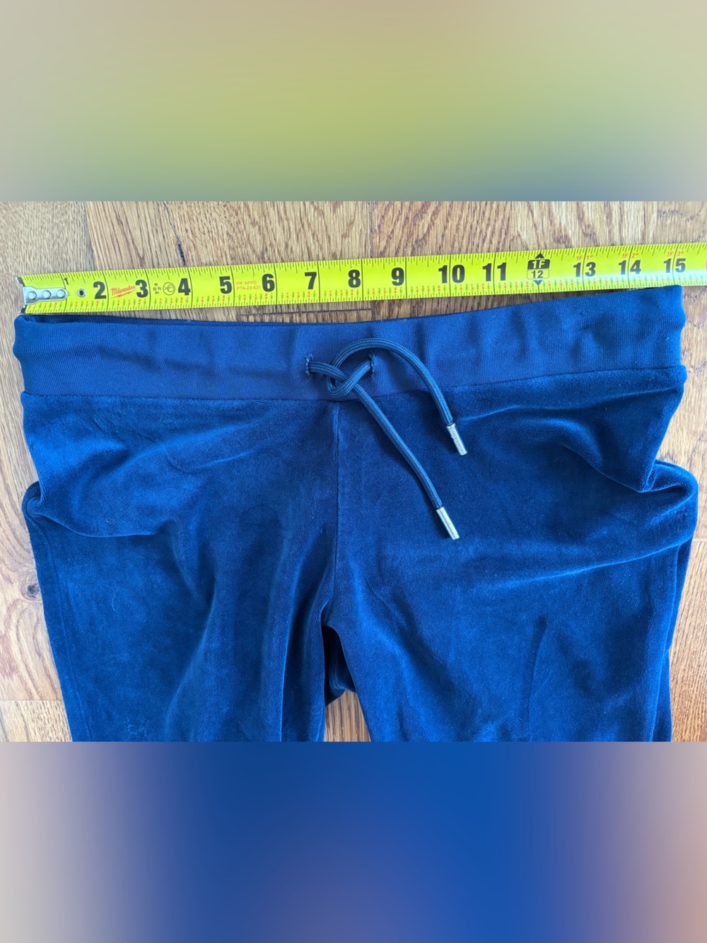 Juicy Couture OG Big Bling Velour Track Pants Navy Y2K Coquette Cozy Medium - Picture 4 of 9